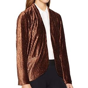 NWT Moon River Velvet Open Front Brown Jacket